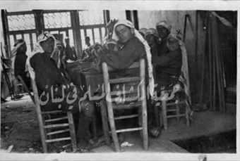 رحلة الكشاف المسلم في راشيا - وقت الغداء في مغفر الجندرمة 1927