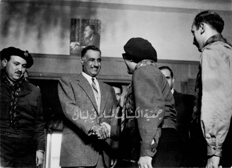 دمشق 1959مع الرئيس جمال عبد الناصر ويبدو القائدين محمد خير ياسين ويوسف دندن